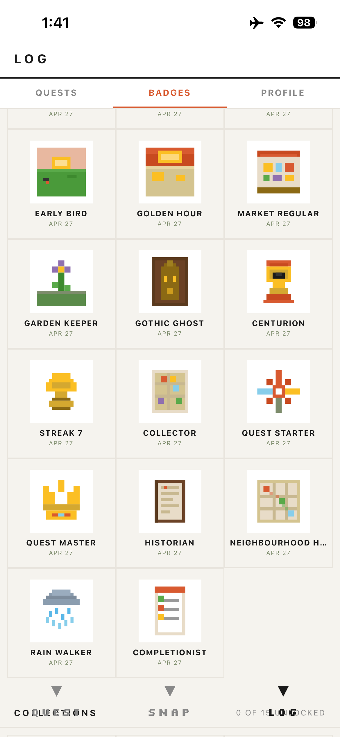 Badges screen 2